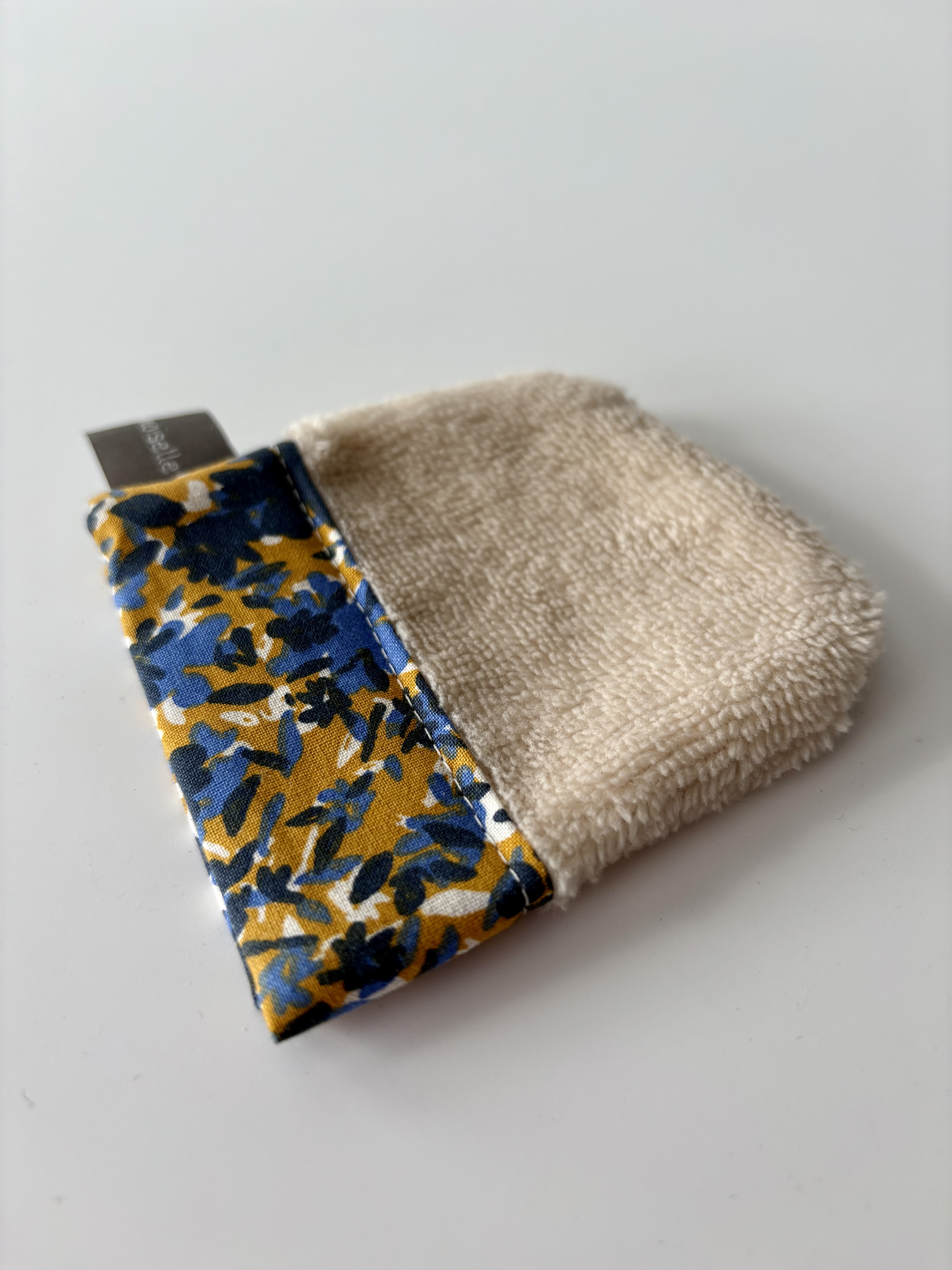 Coton yeux et plis- JAUNE/BLEU+ FLEURS