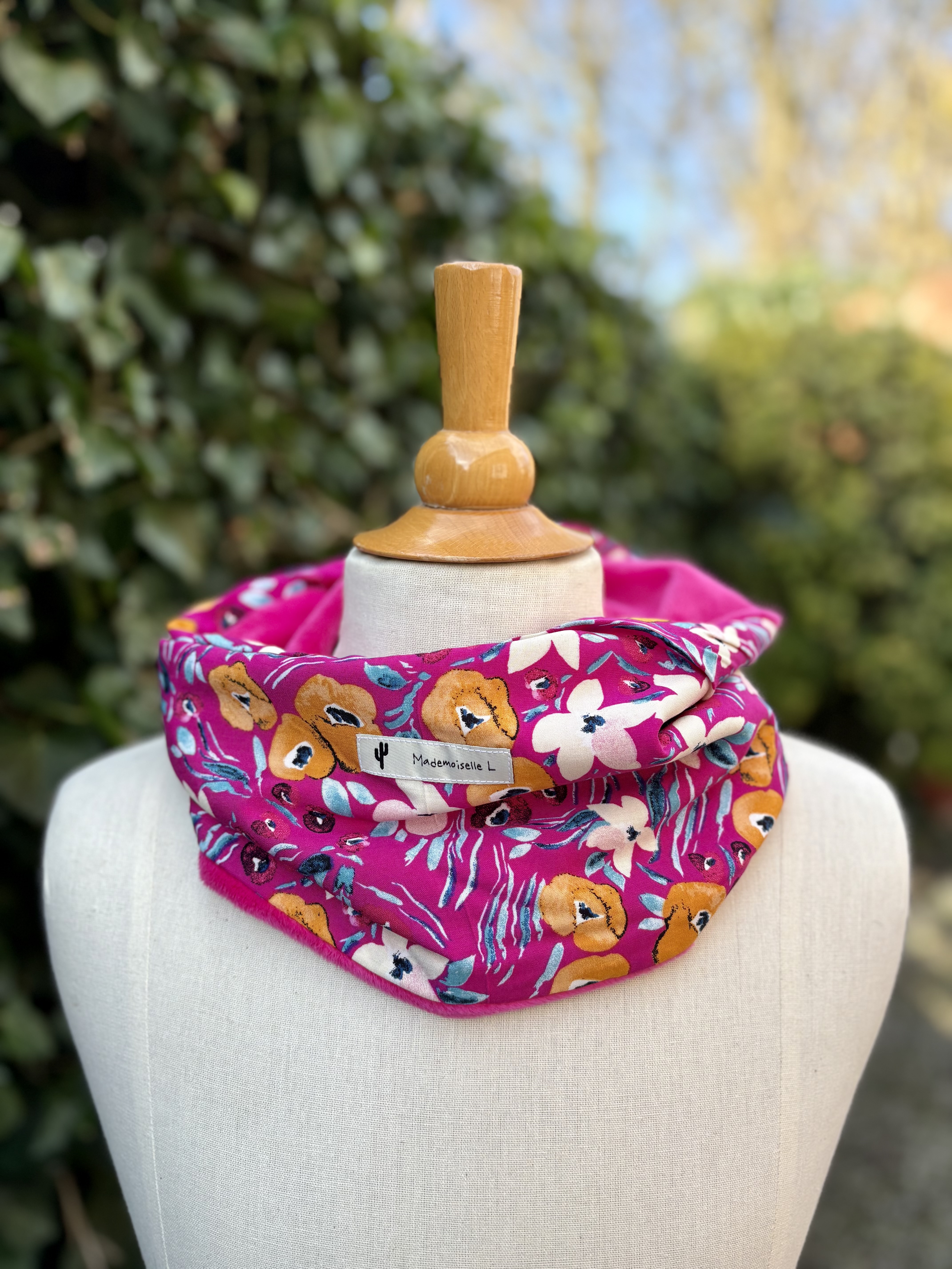 Snood hiver-ROSE+FLEURS