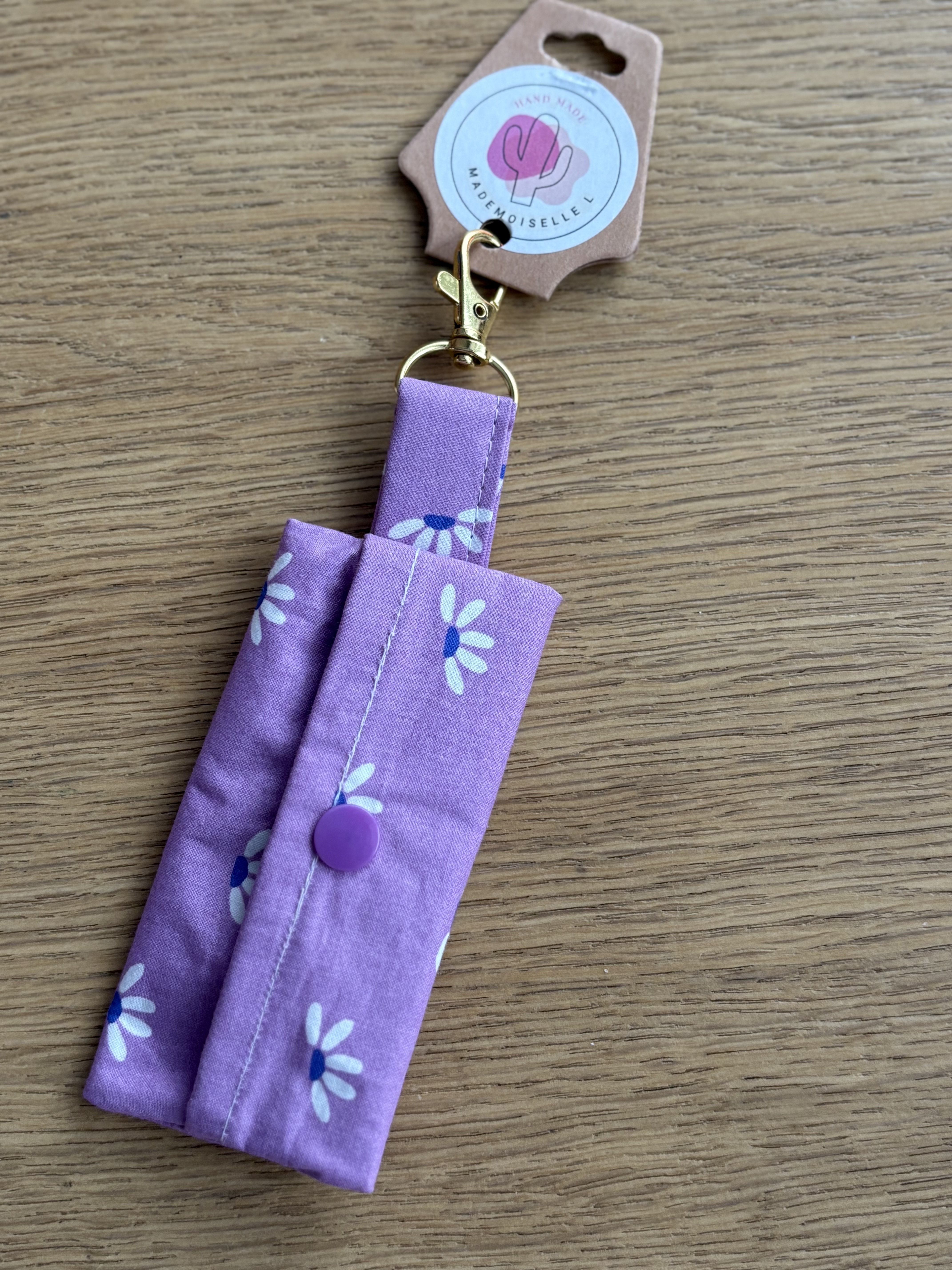 Pochette sac à crotte- VIOLET+ FLEURS