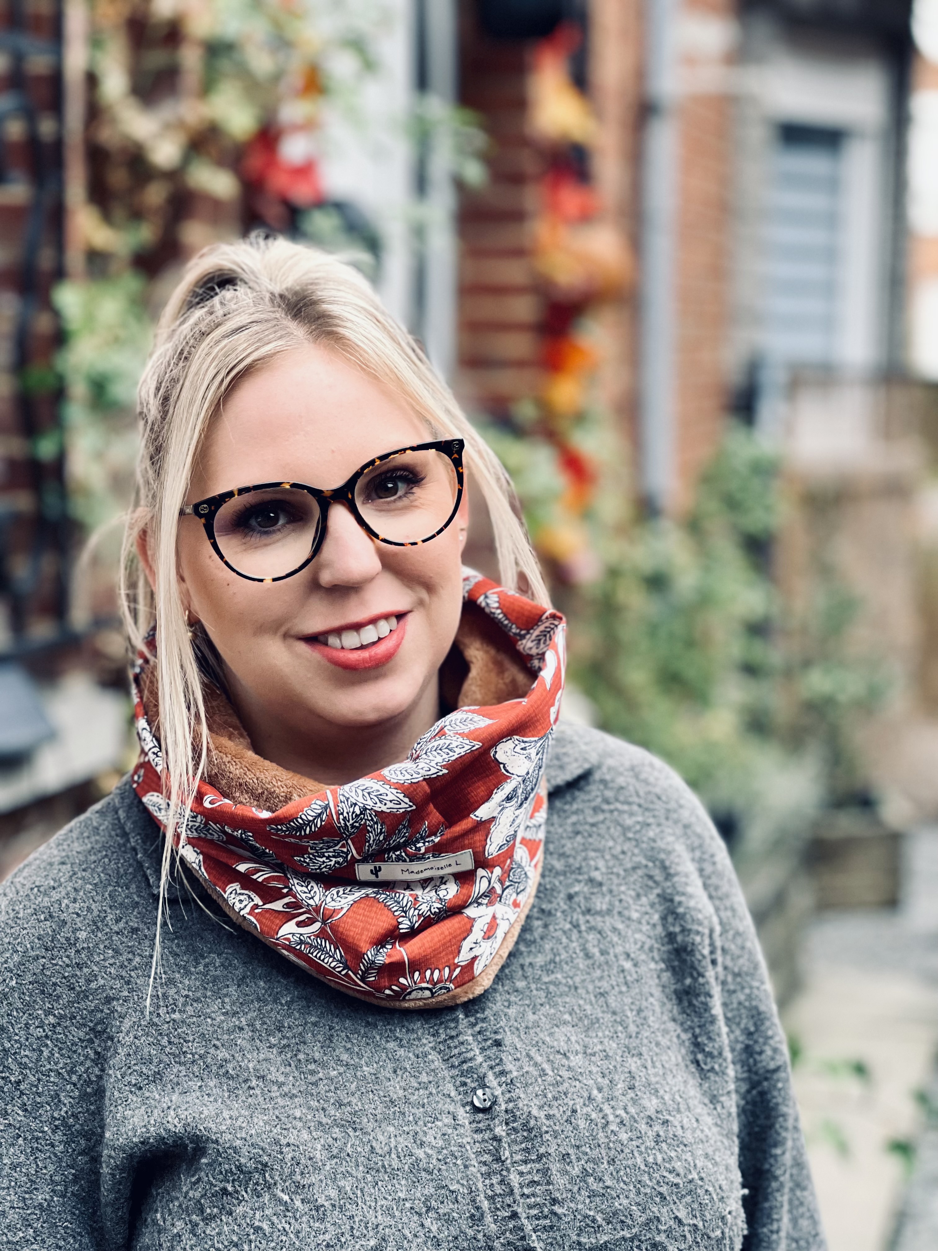 Snood hiver-CAMEL+ FLEURS