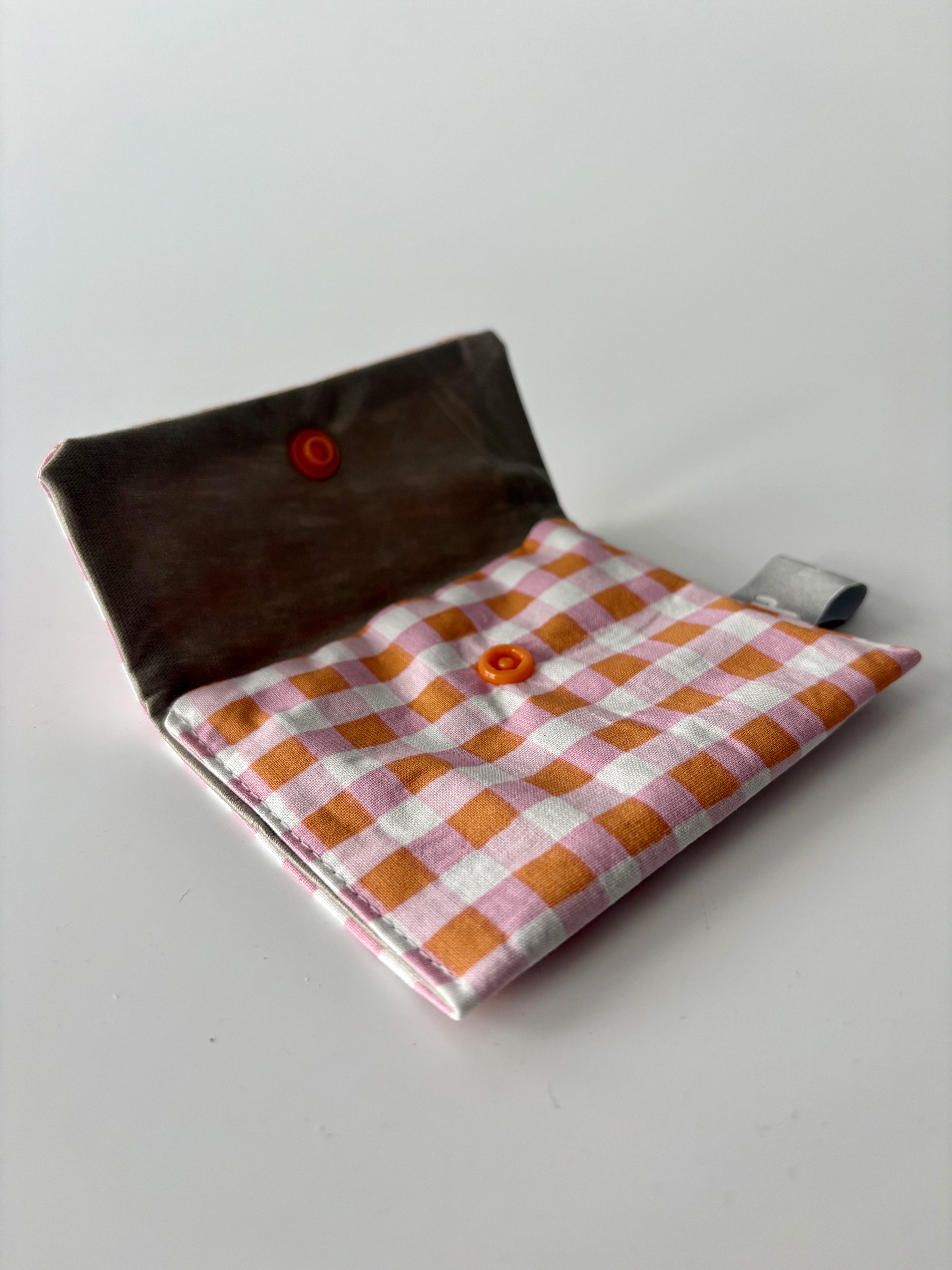 Pochette à biscuits- VICHY ROSE ORANGE
