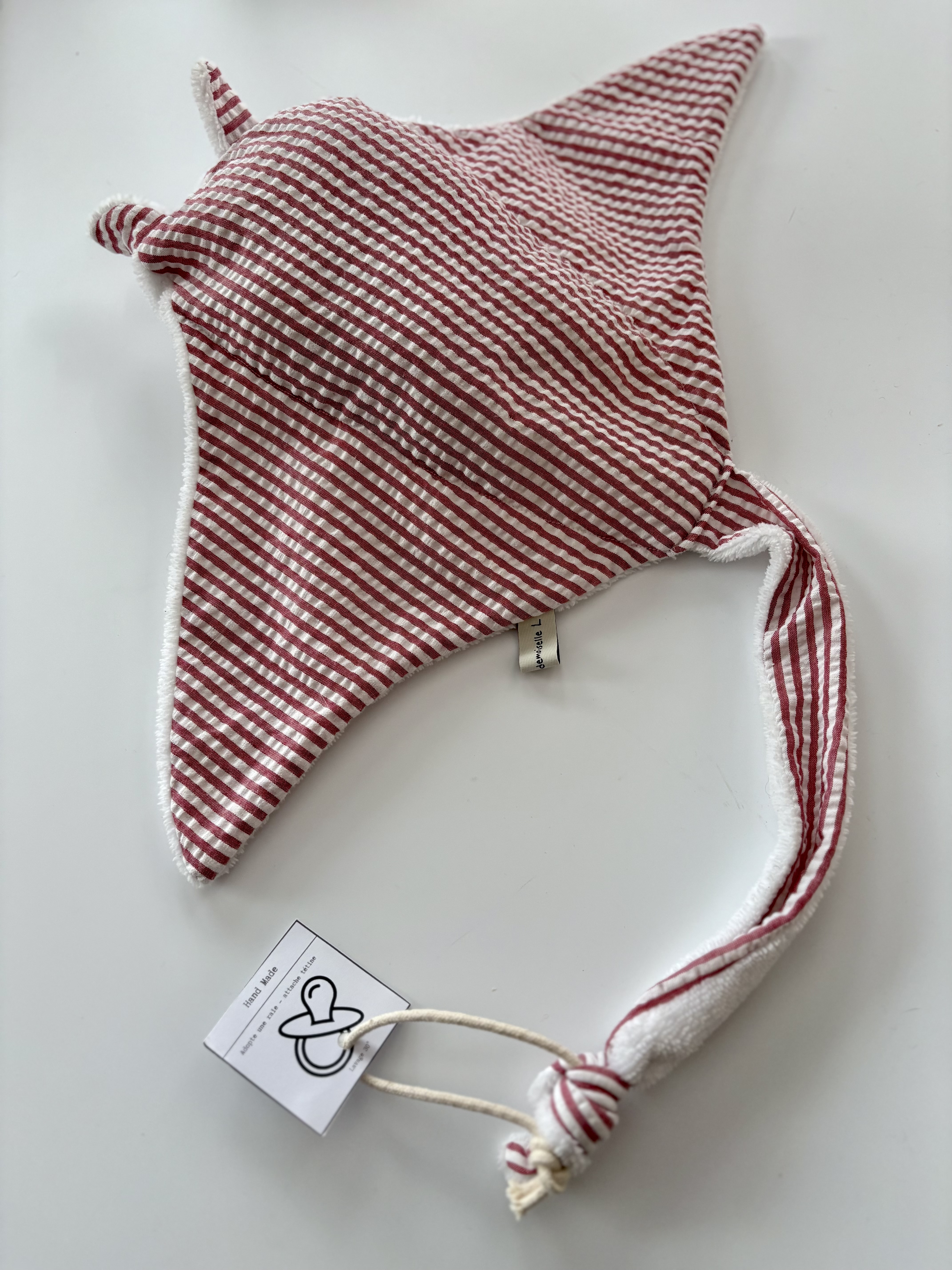 Doudou Raie manta- GRAND MODELE -ROUGE BLANC