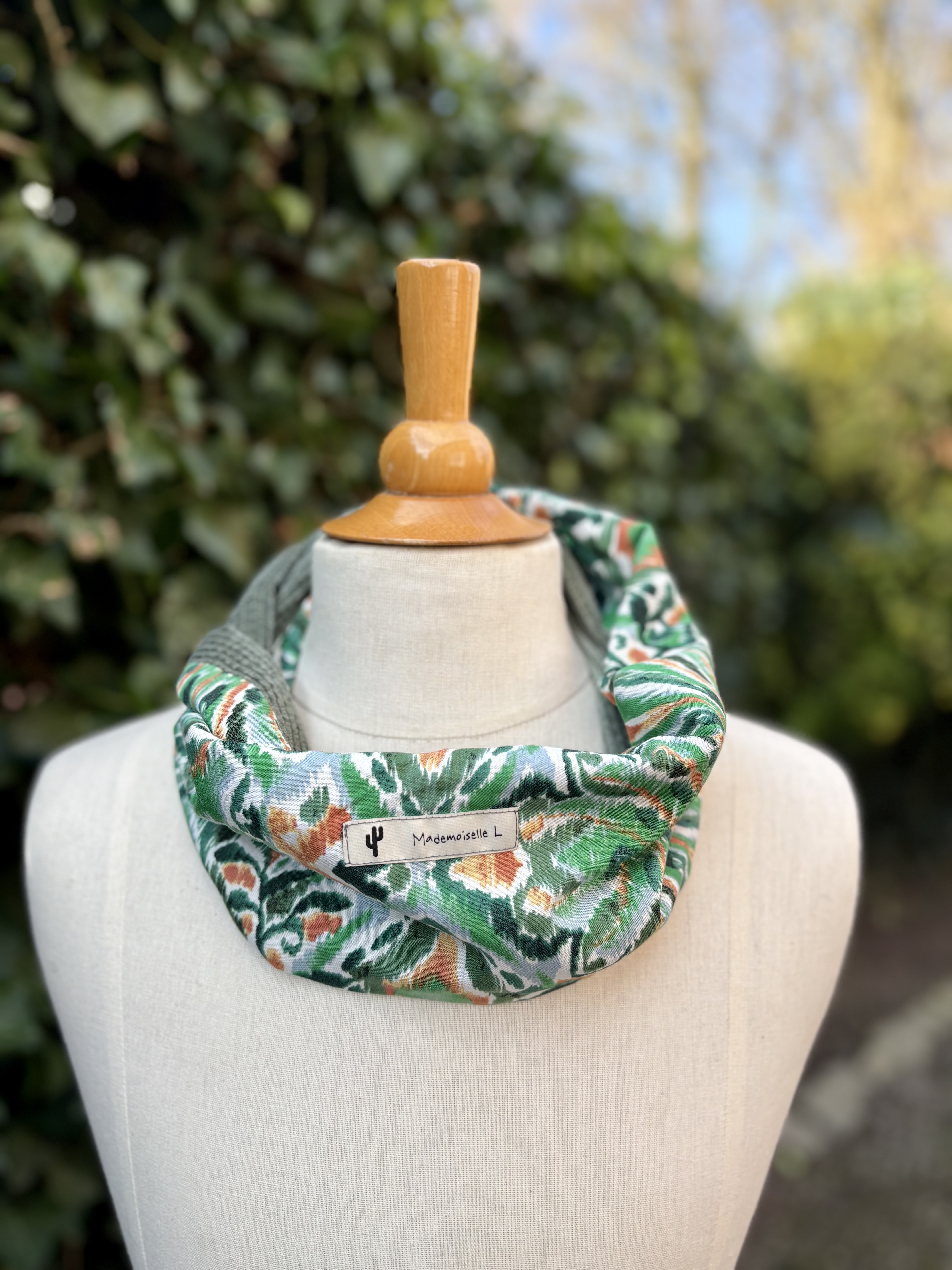 Snood hiver- VERT-ORANGE