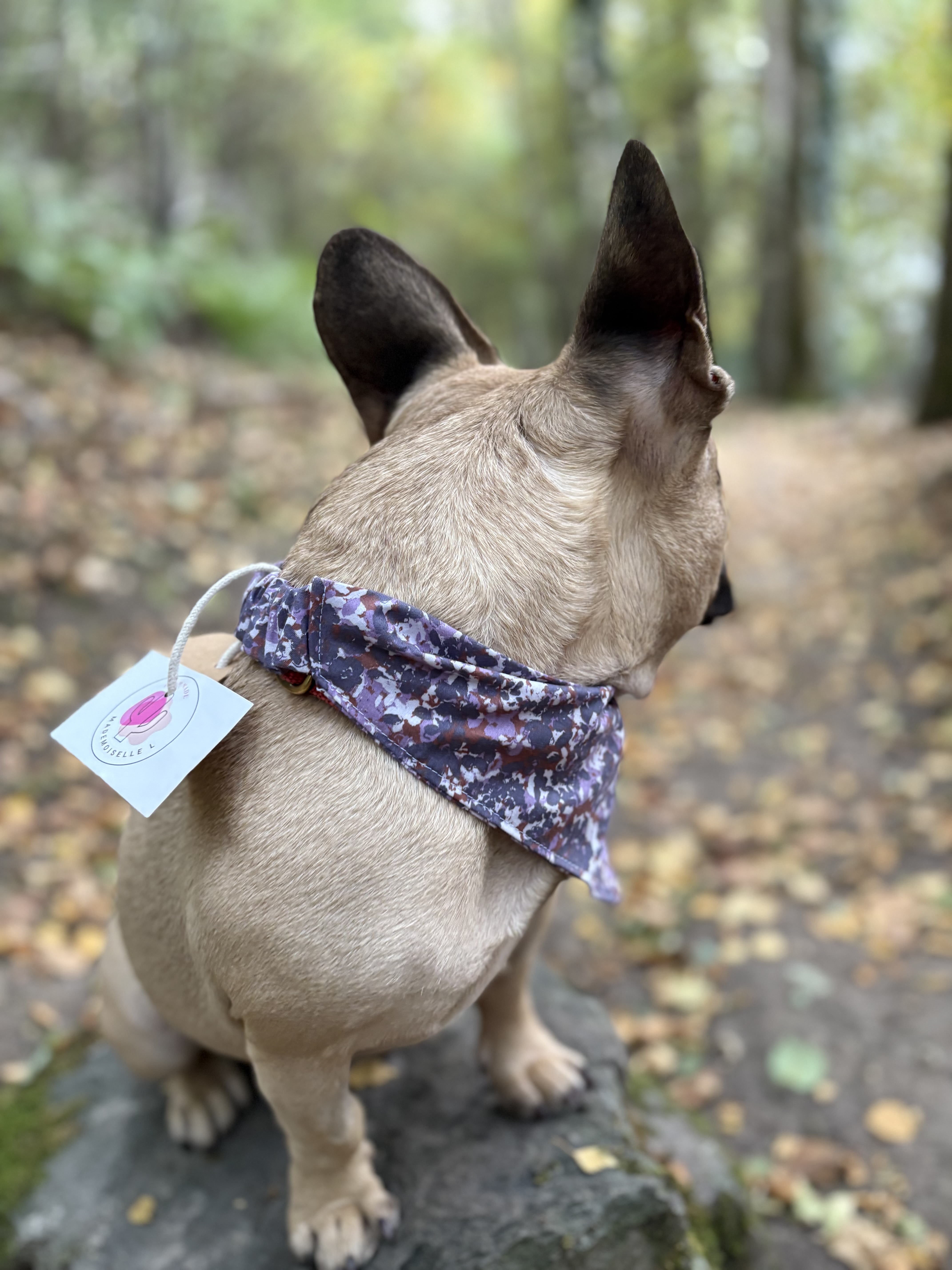 Bandana MILITAIRE MAUVE +FLEURS
