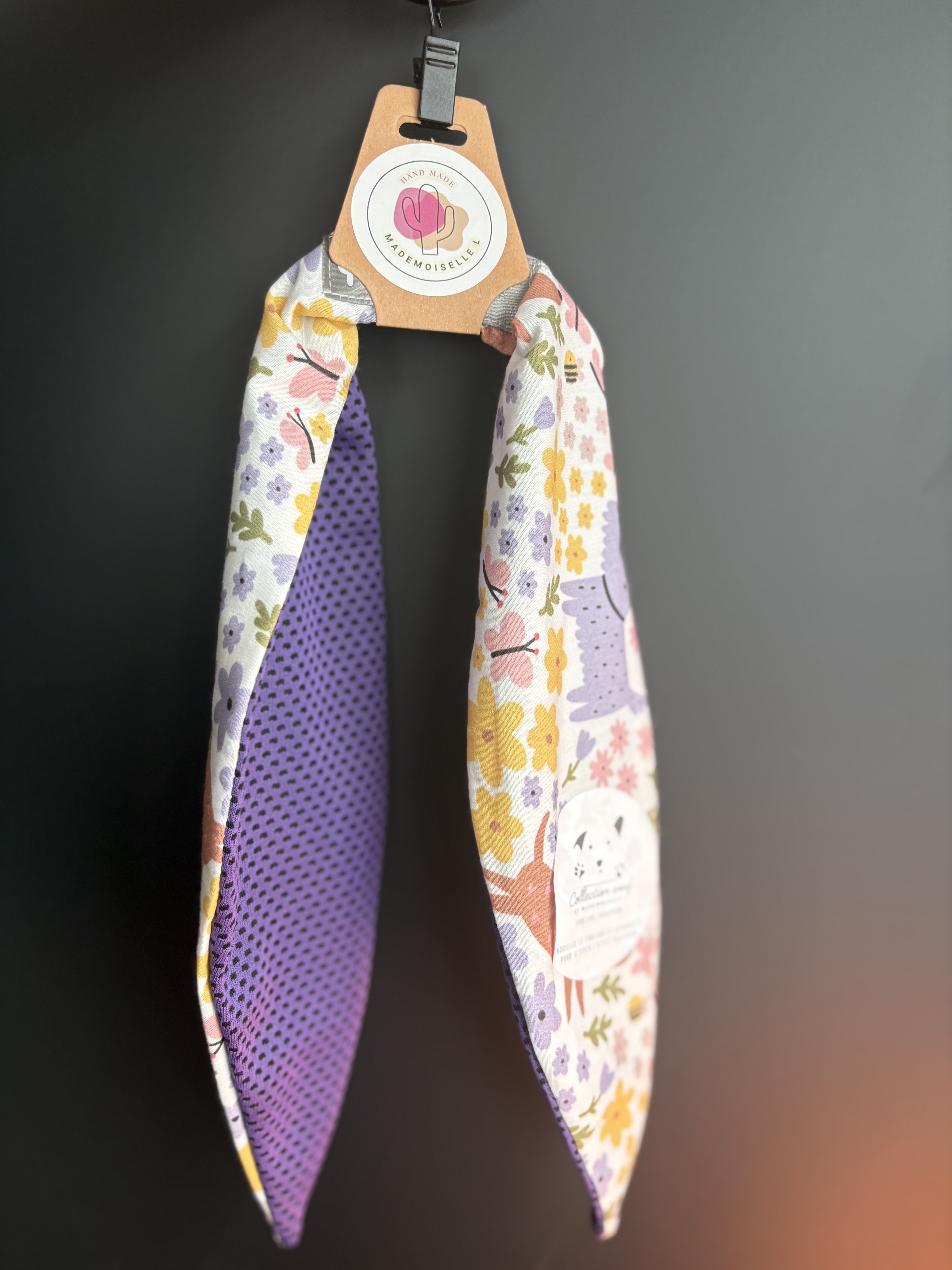 foulard fraicheur 2 en 1- MAUVE/ROSE +CHIENS