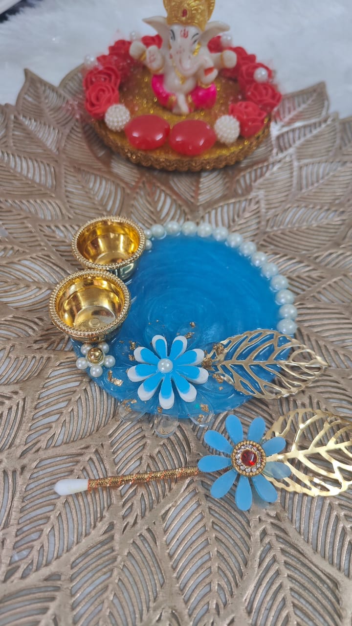 Custom Handmade Resin Pooja Thali