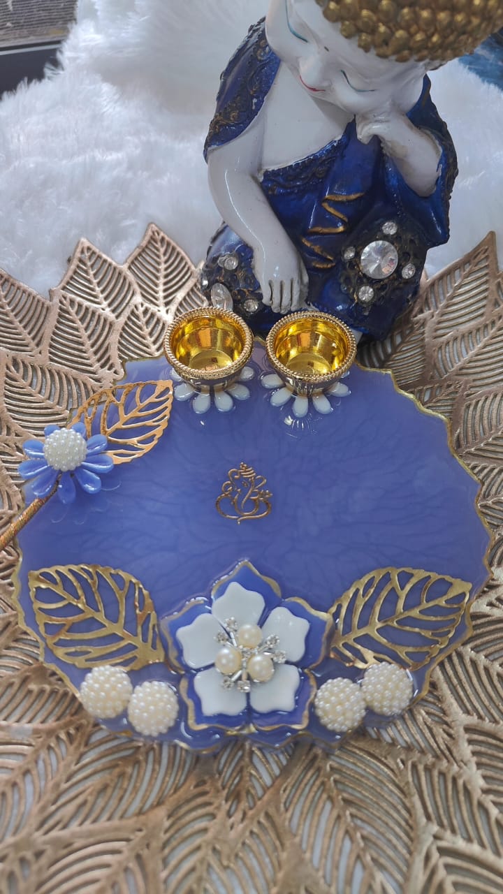 Custom Handmade Resin Pooja Thali