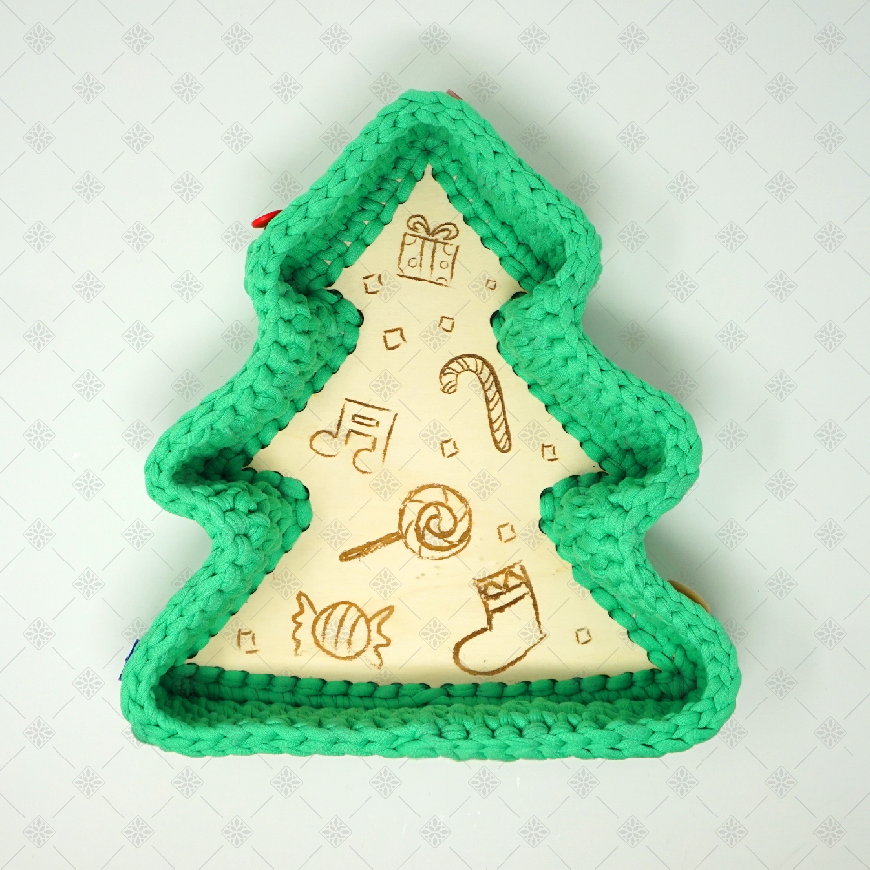 Base in Legno Albero Natalizio per Cesto