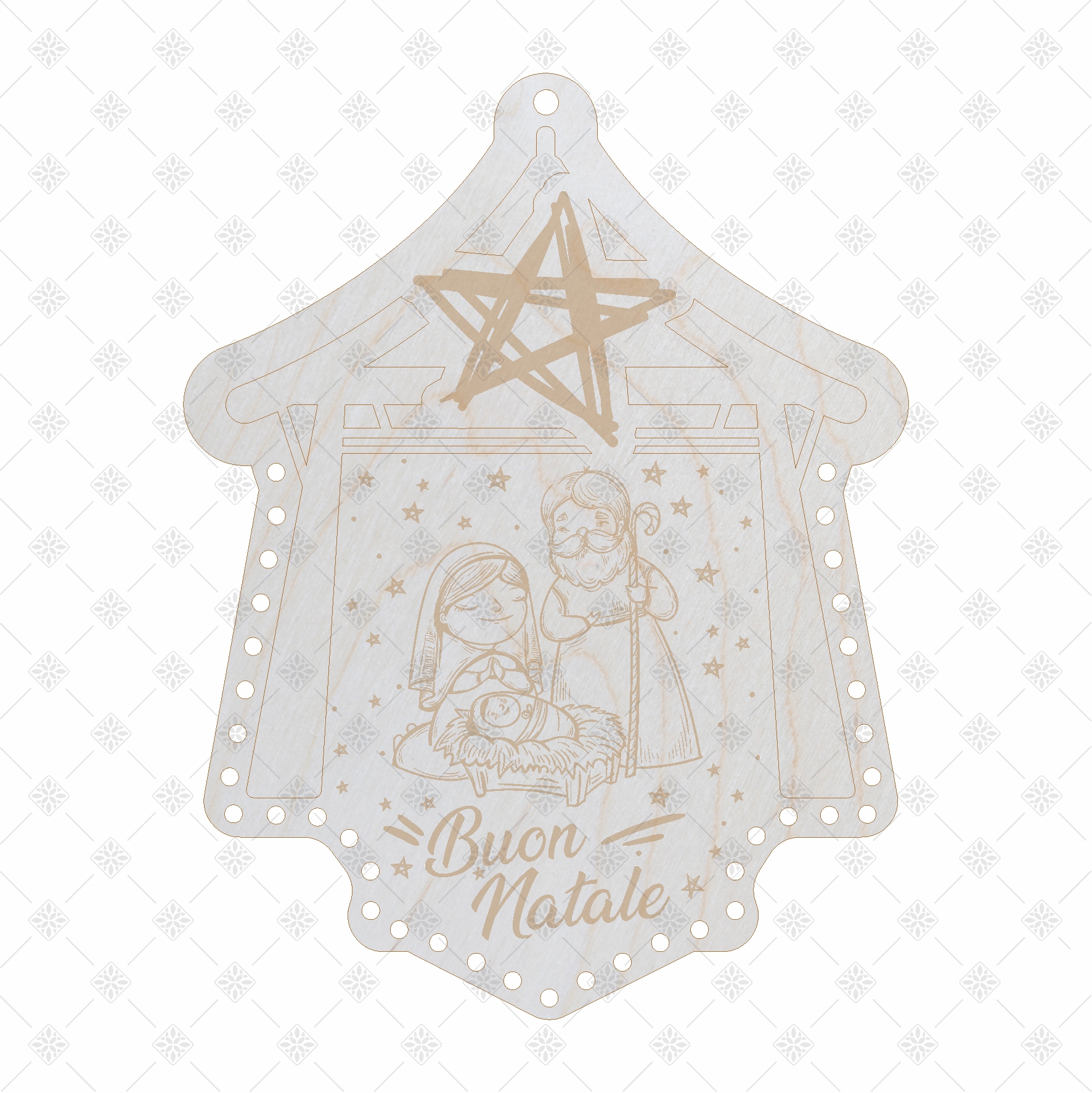 Base in Legno Presepe "Sacra Famiglia"