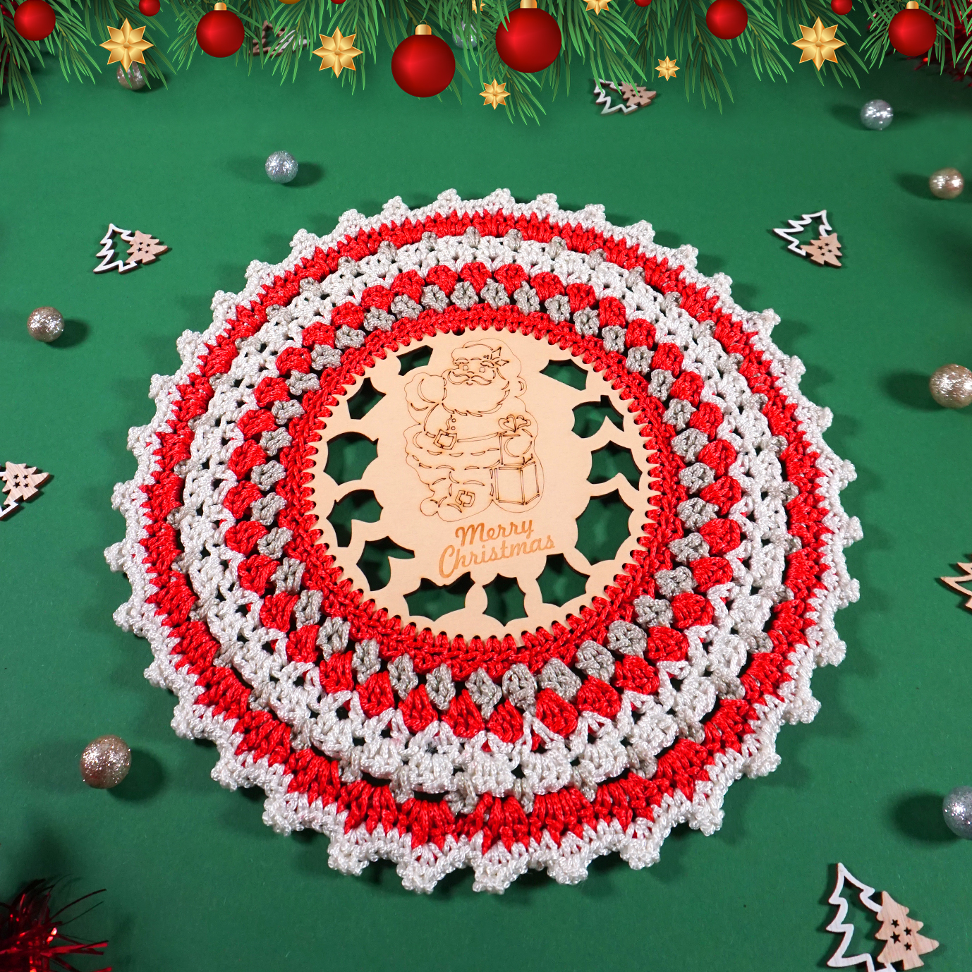 Base in Legno Sotto Piatto Natalizio