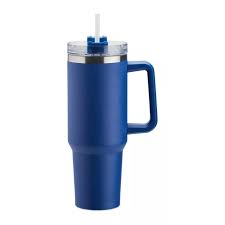Copo térmico stanley azul com alça