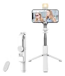 Tripé selfie multifuncional com luz LED