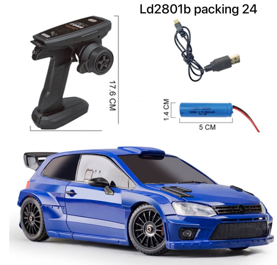 LDRC 2801 RTR 1/28 Scale High-Speed RC Car - 2.4GHz Remote Control Drift Racing Car