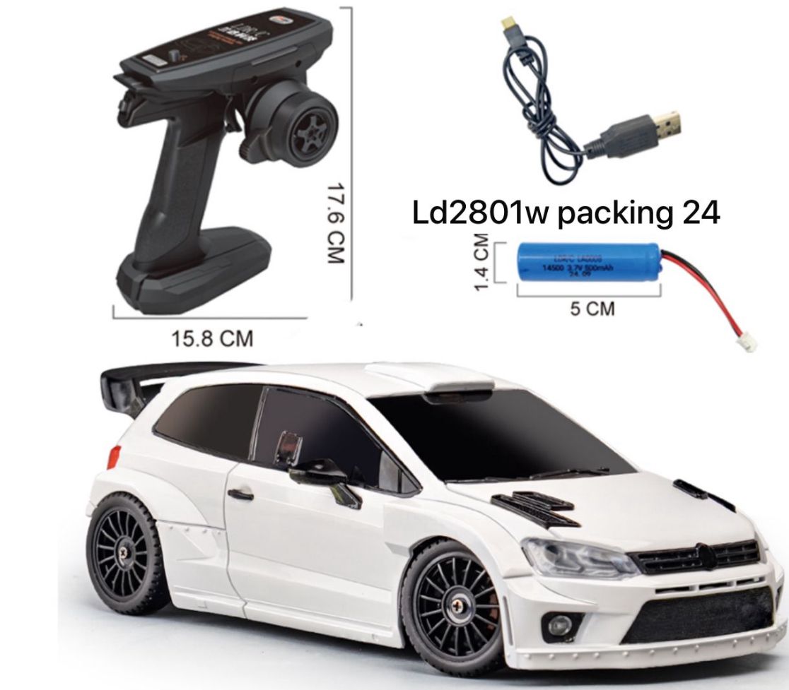 LDRC 2801 RTR 1/28 Scale High-Speed RC Car - 2.4GHz Remote Control Drift Racing Car