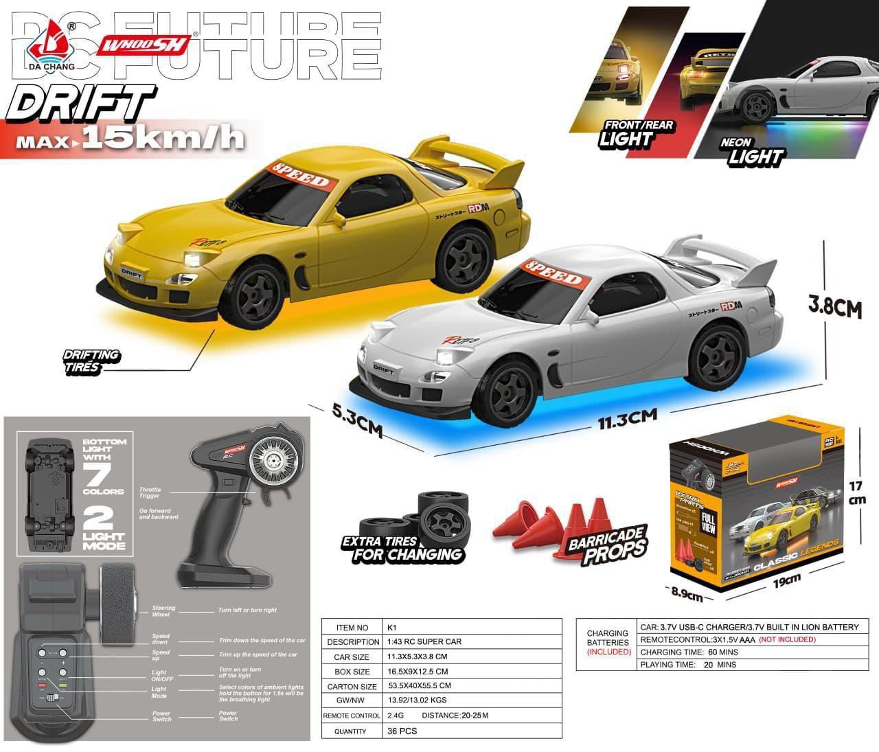 1/43 MAZDA RX-7 DRIFT RC