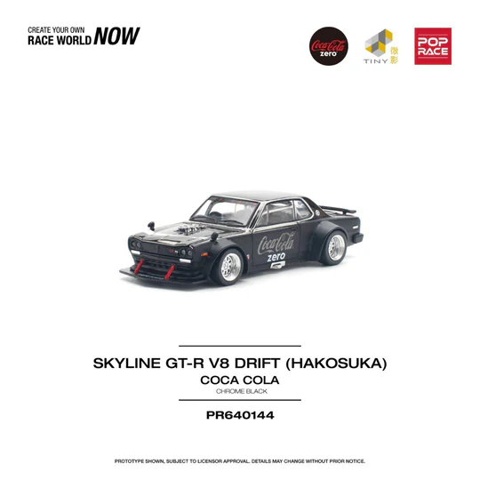  Skyline GT R V8 Drift Hakosuka Coca Cola Chrome Black