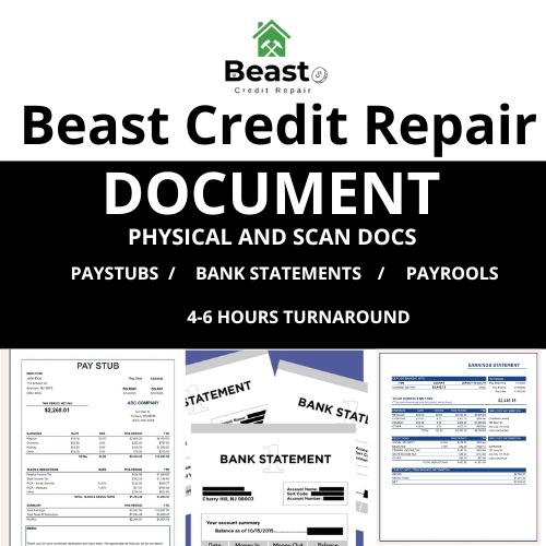 Bank Statement, Paystub, Payroll