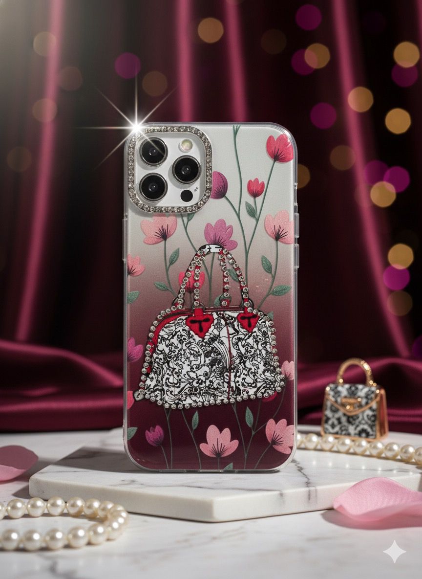 iPhone 14 (Floral Couture Handbag Case)