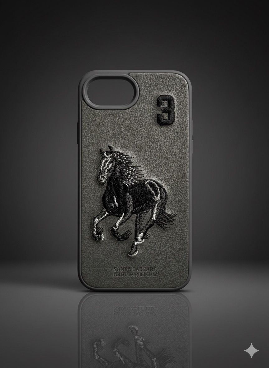 Embroidered Horse Leather Phone Case