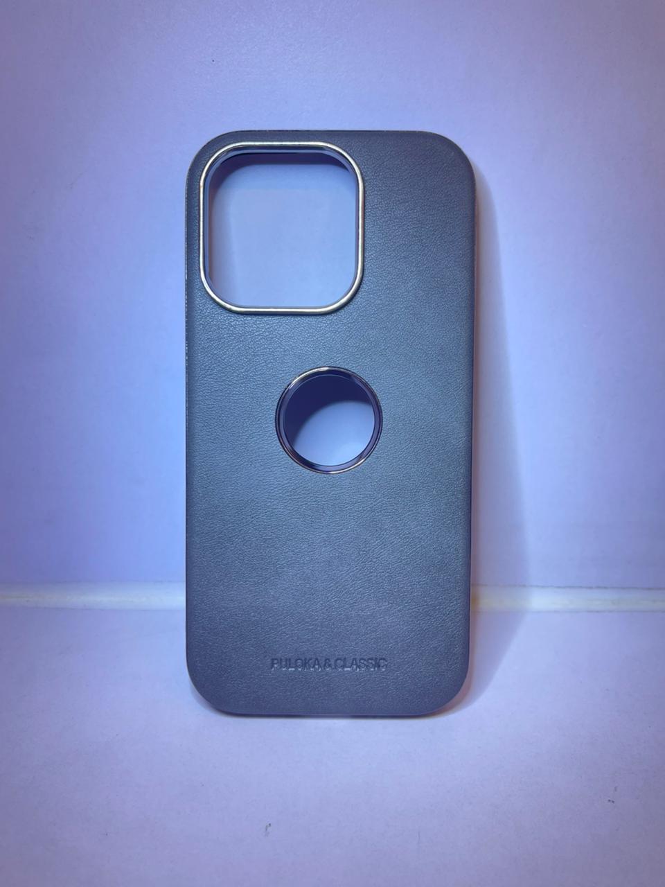 iPhone 16 Pro (Classic Leather-Texture Ring Holder Cas)