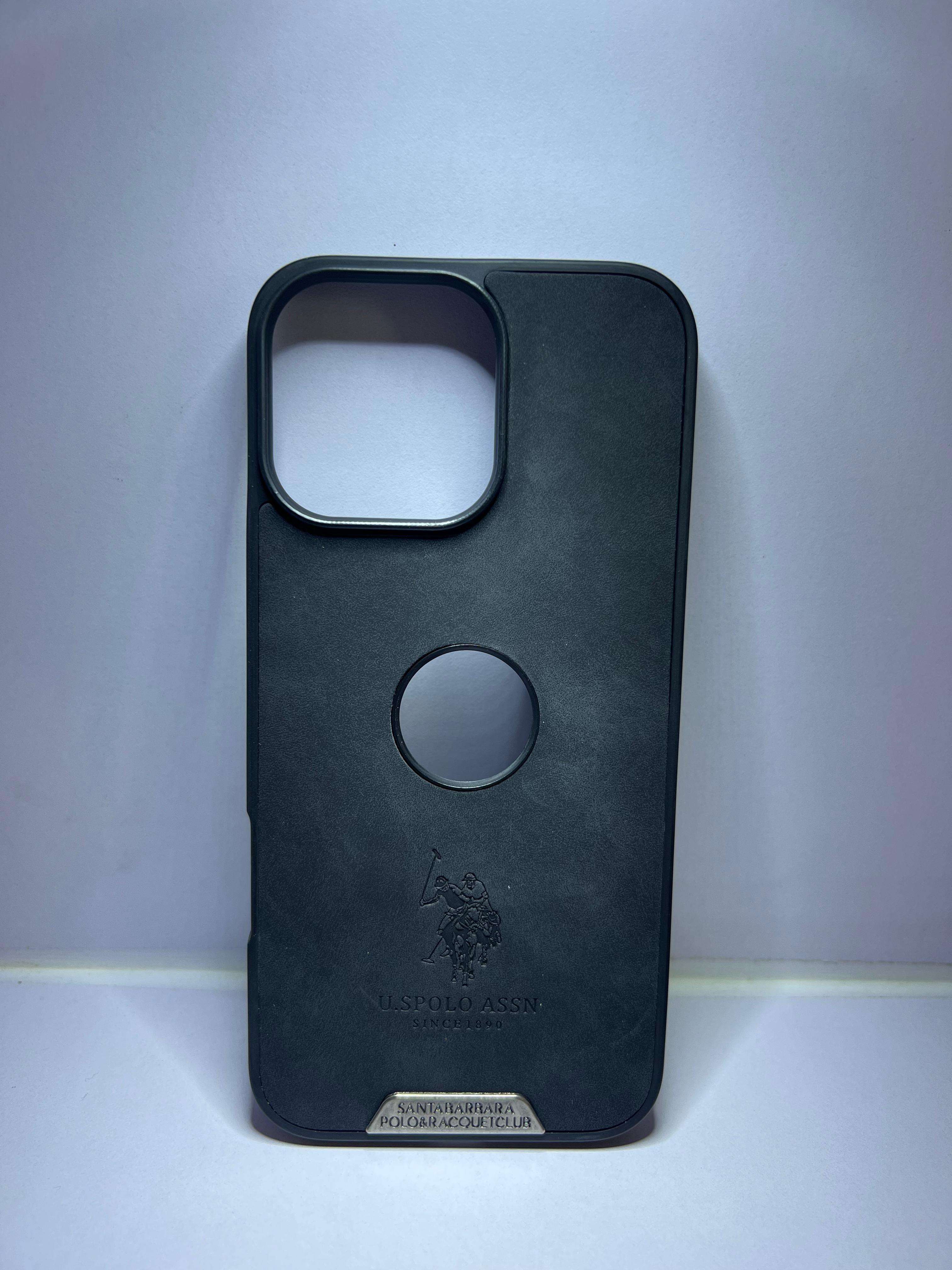 iPhone 16 Pro Max (U.S. Polo Assn. Premium Leather Case) (Black)