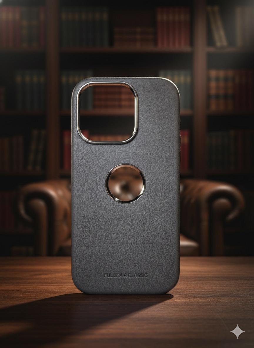 iPhone 16 Pro (Classic Leather-Texture Ring Holder Cas)