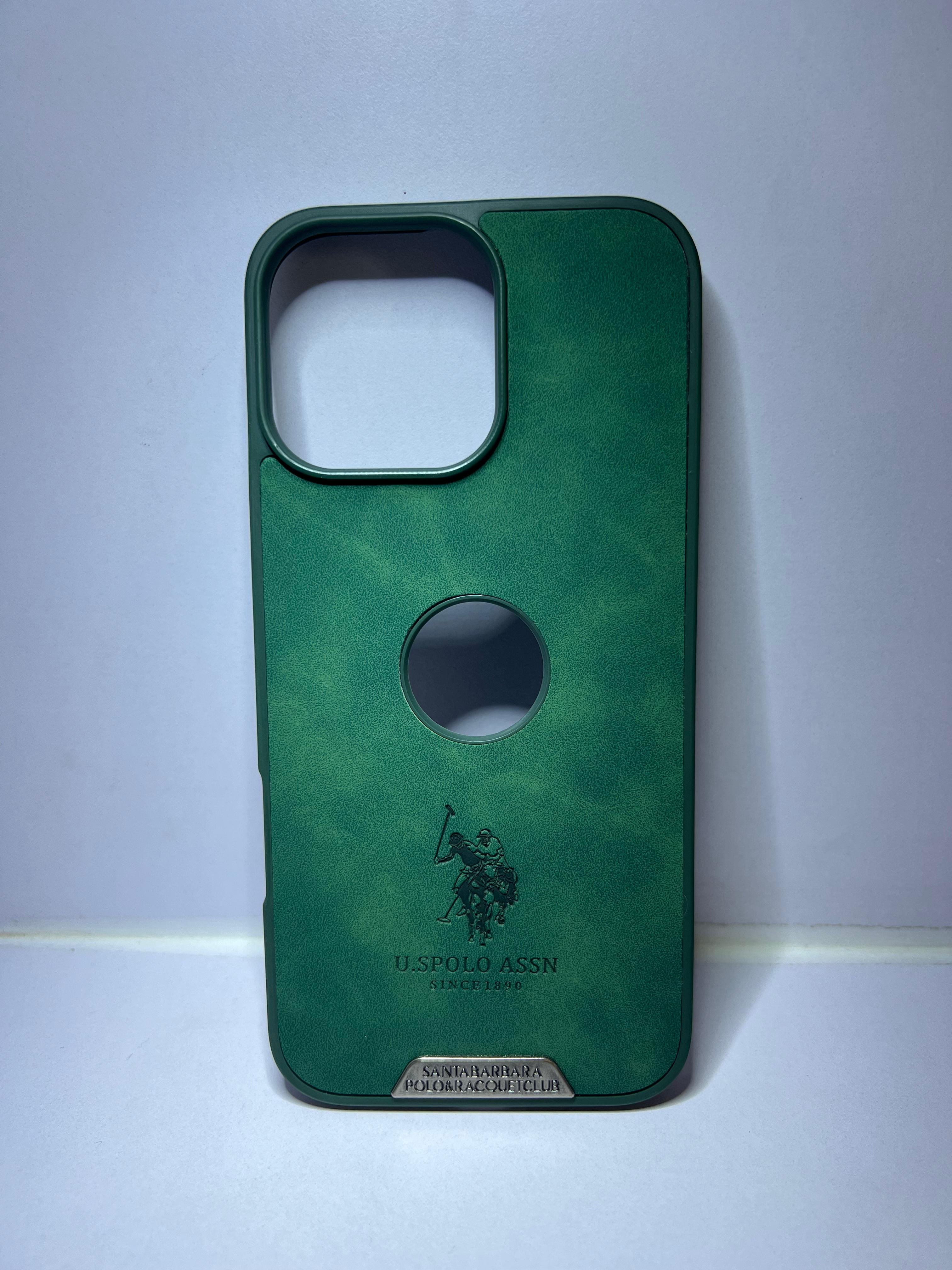 iPhone 16 Pro Max (U.S. Polo Assn. Premium Leather Case) (Green)