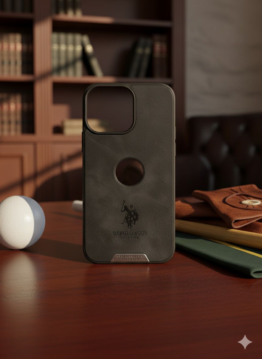 iPhone 16 Pro Max (U.S. Polo Assn. Premium Leather Case) (Black)