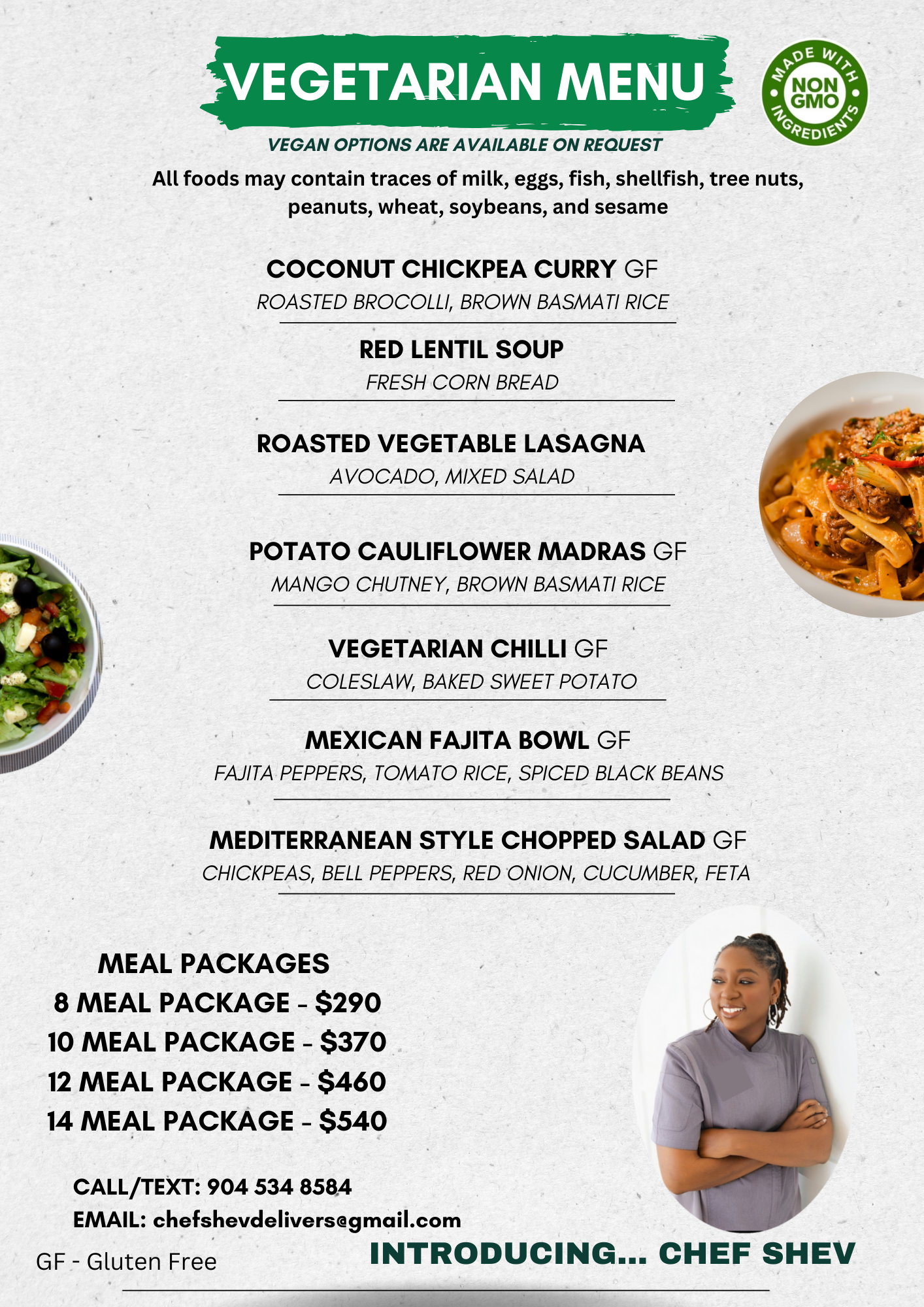 Vegetarian Menu