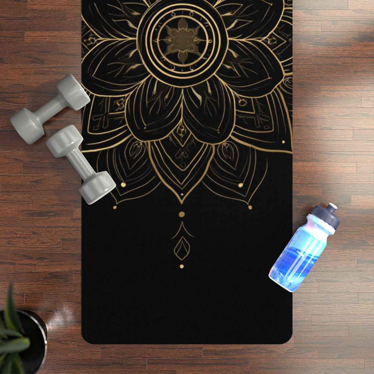 Mandala Desenli Kaymaz Yoga Matı