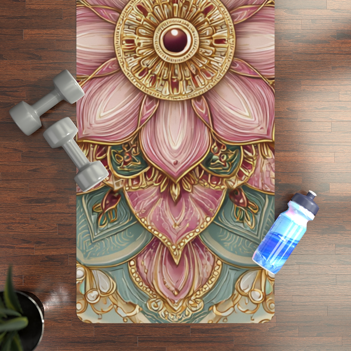 Mandala Desenli Kaymaz Yoga Mat