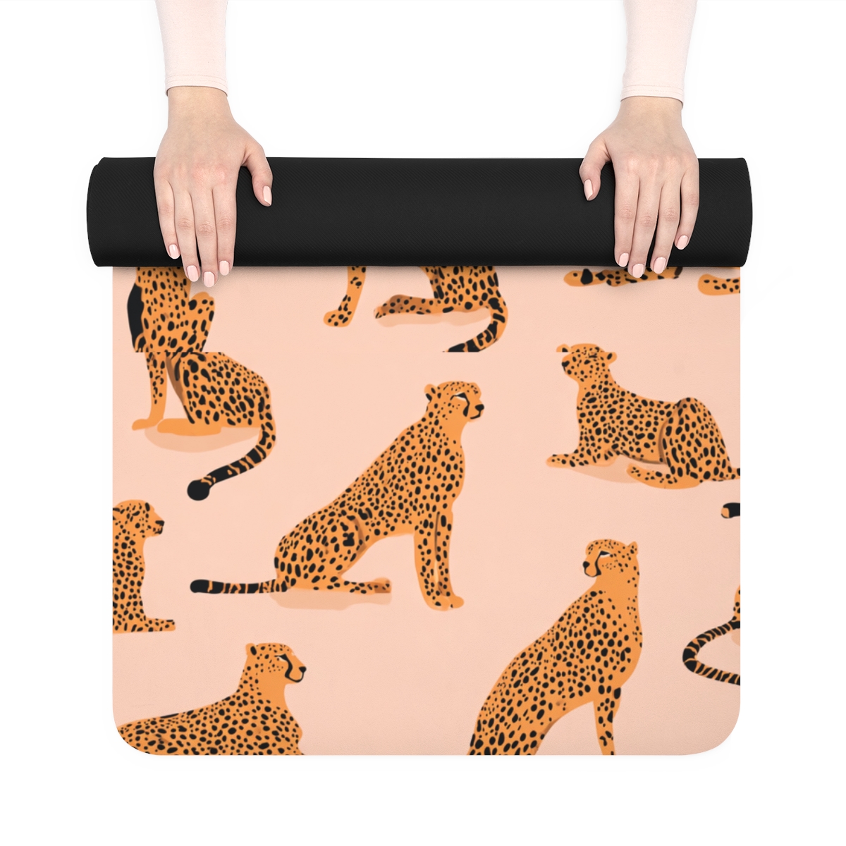 Leopar Desenli Kaymaz Yoga Matı