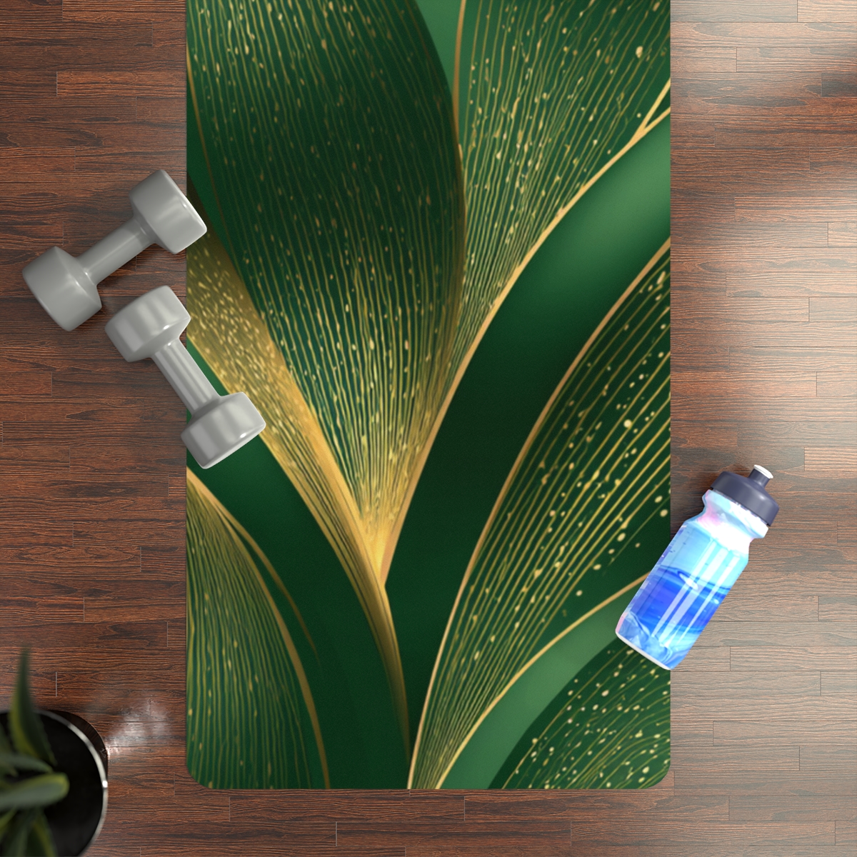Yaprak Desenli Kaymaz Yoga Matı