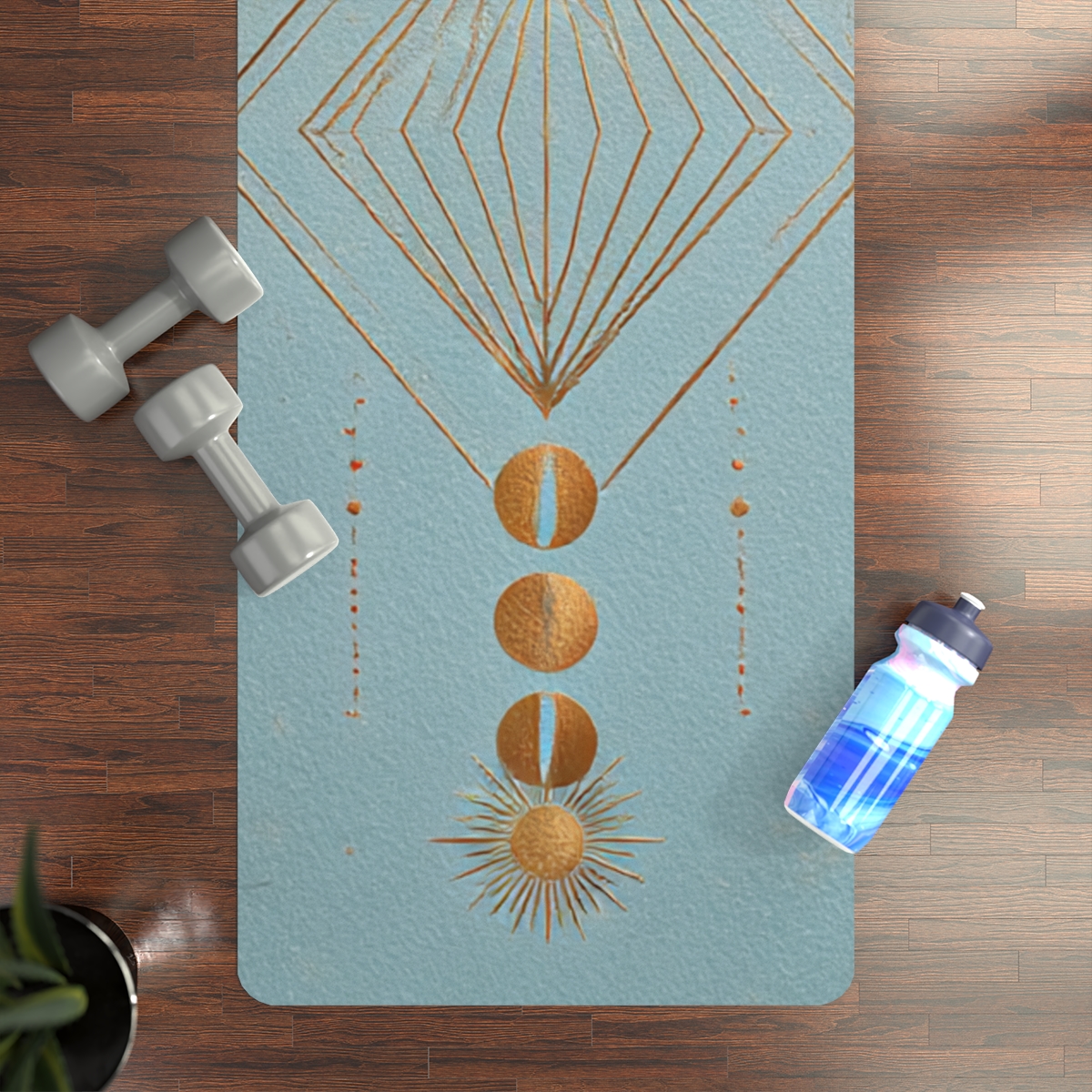 Modern Geometrik Desenli Kaymaz Yoga Matı