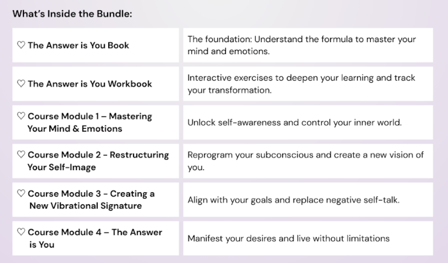 The Answer is You Complete Transformation Bundle