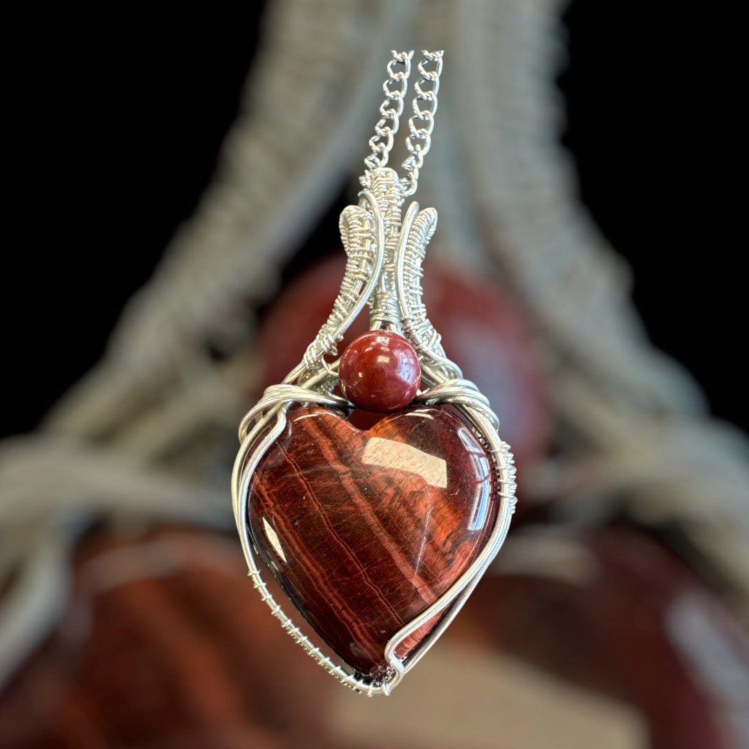 Handcrafted Red Jasper Heart Pendant