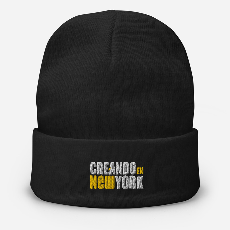 Embroidered Beanie NYC Art
