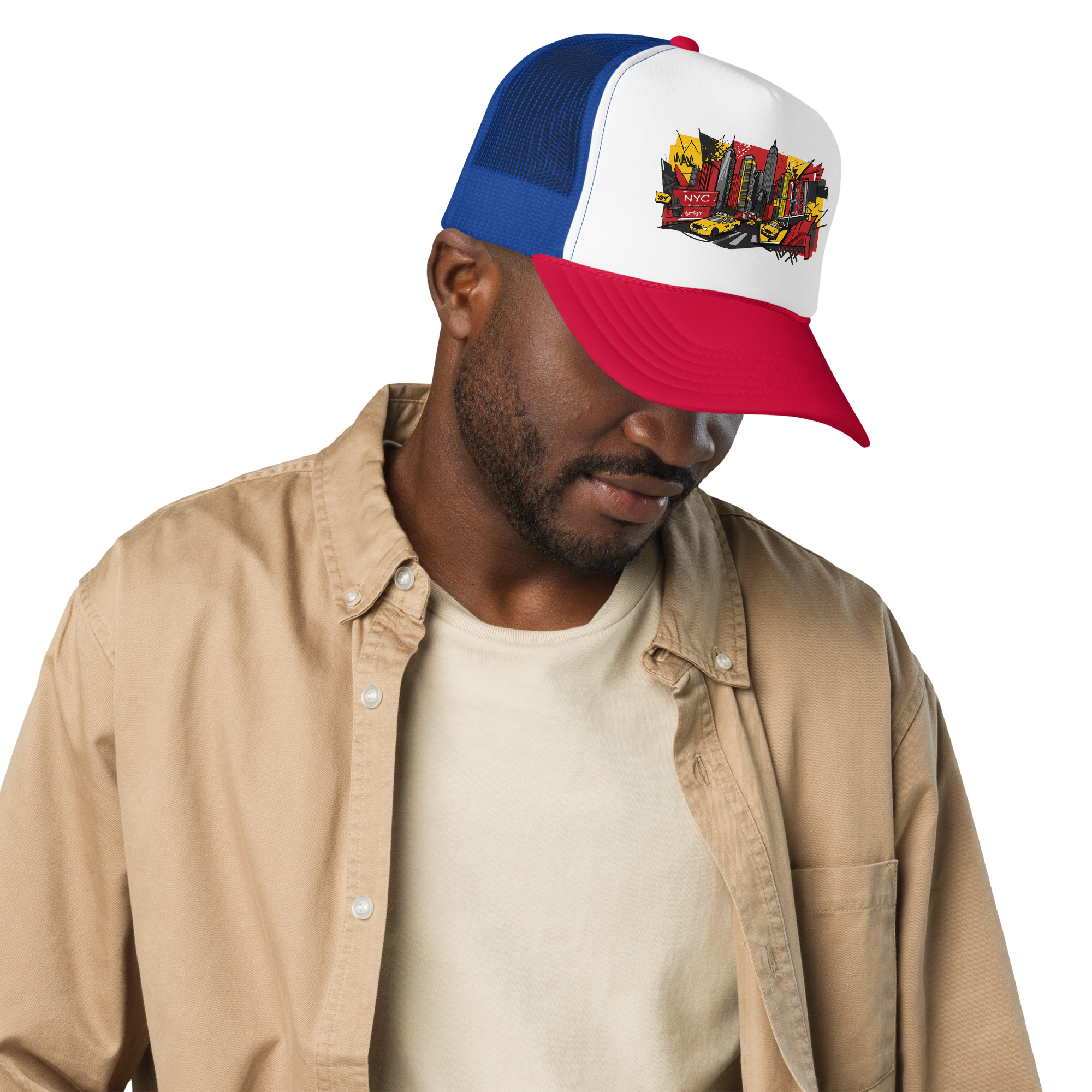 Foam trucker hat NYC Art