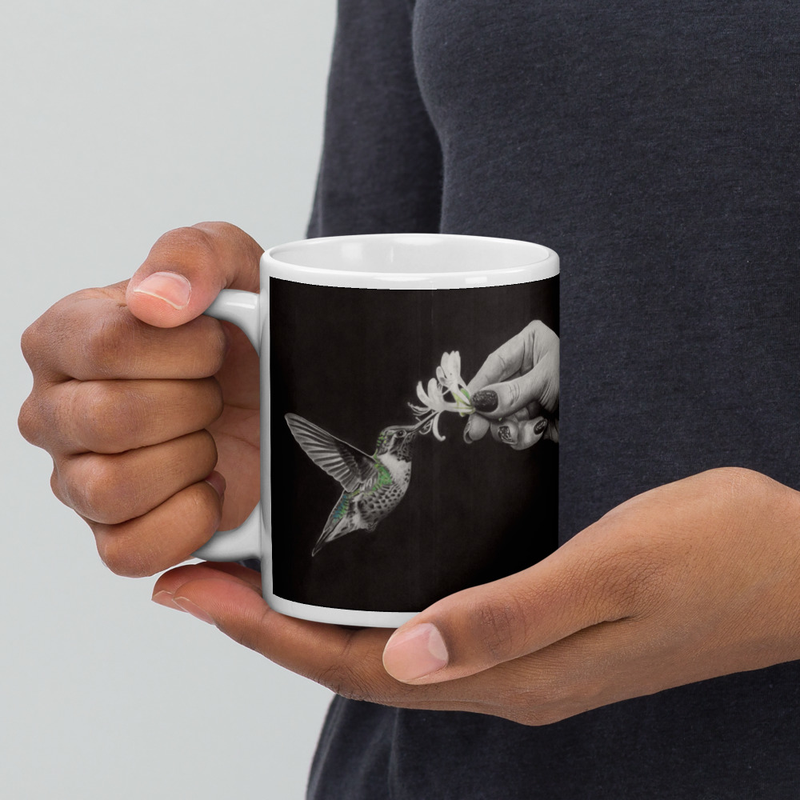 White glossy mug - "A Moment's Grace"
