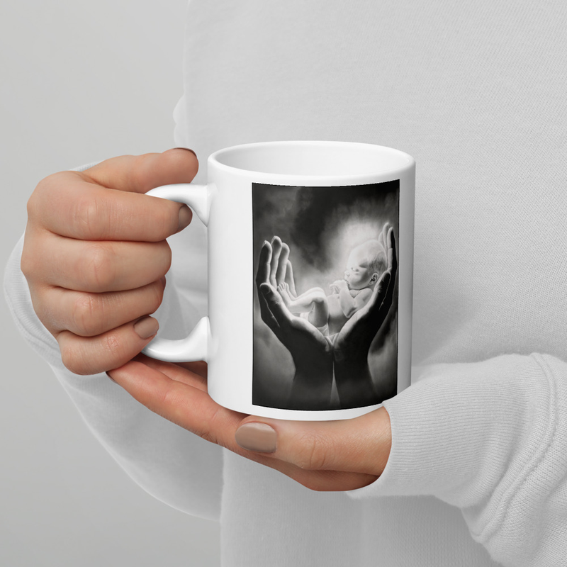 White glossy mug - "Cradle Of Life"