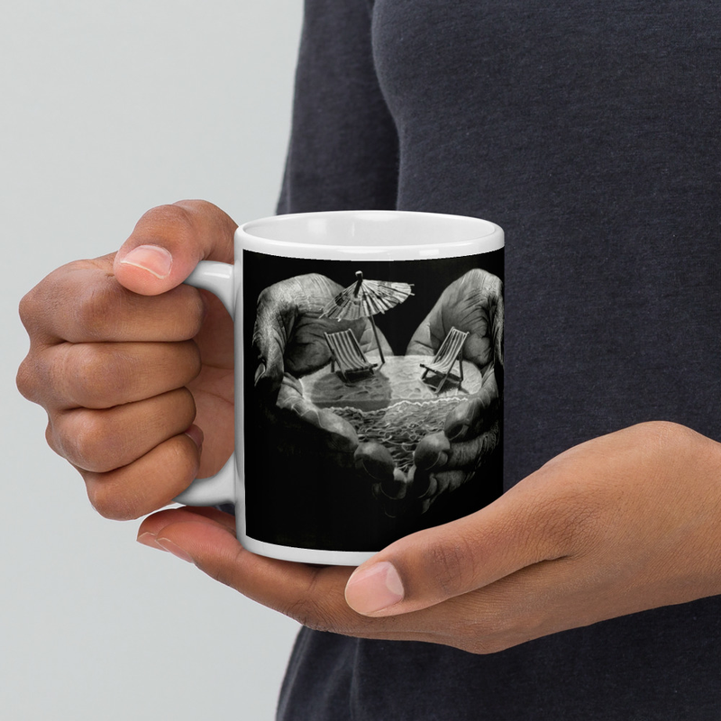 White glossy mug - "The Heart Of Memories"
