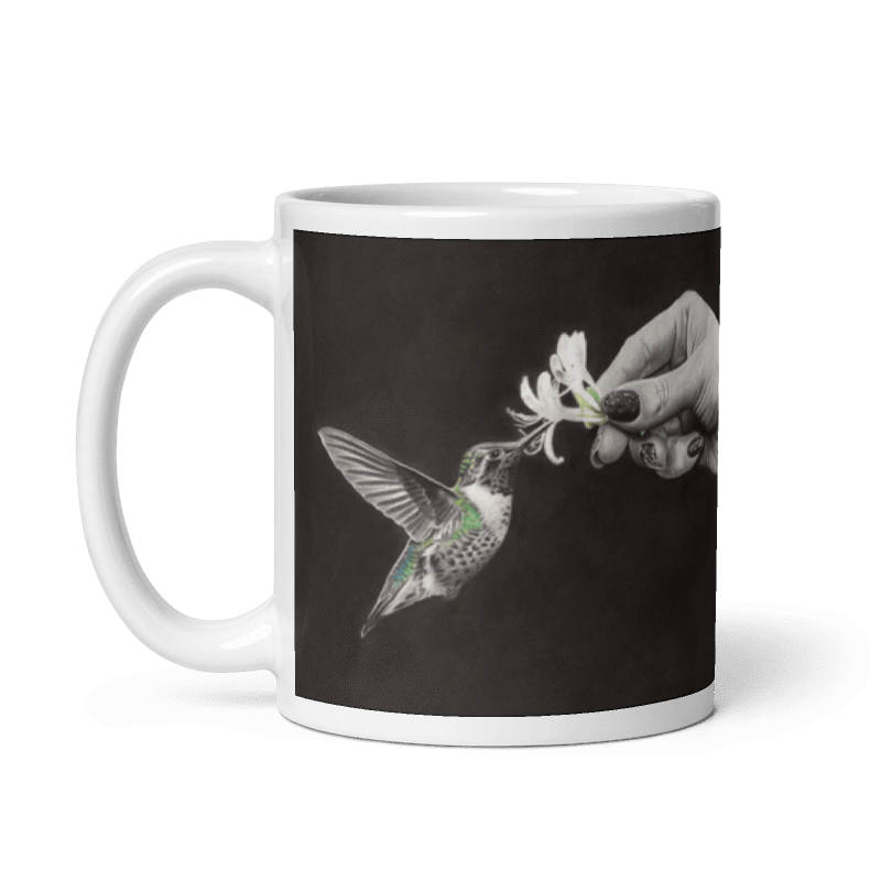 White glossy mug - "A Moment's Grace"