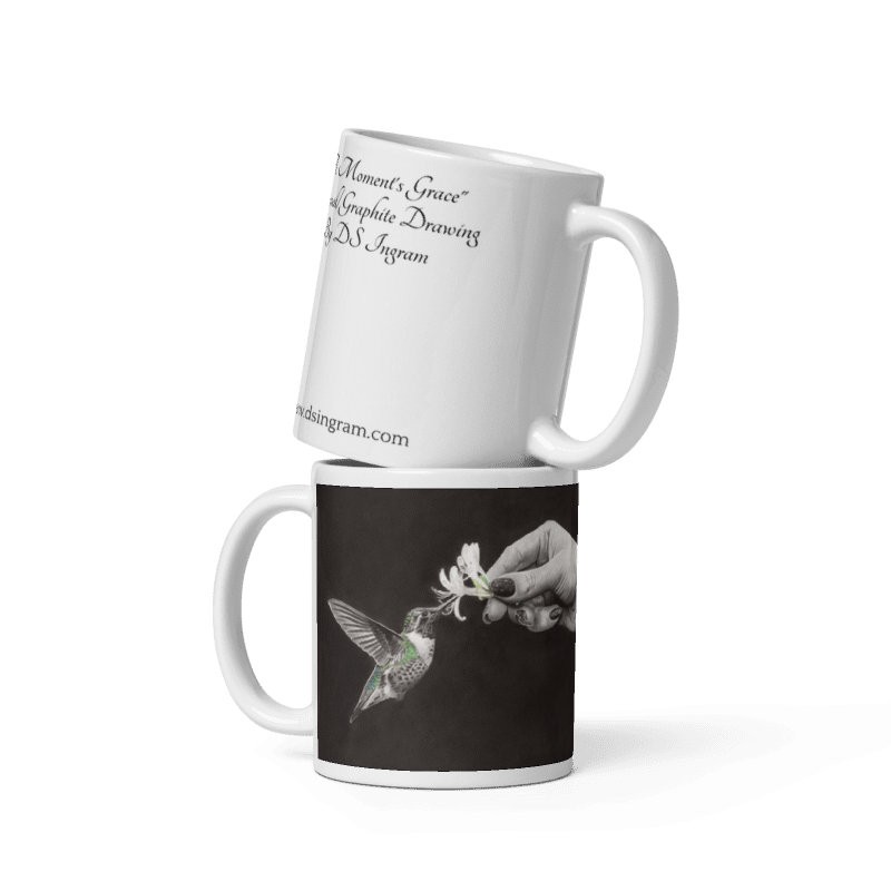 White glossy mug - "A Moment's Grace"
