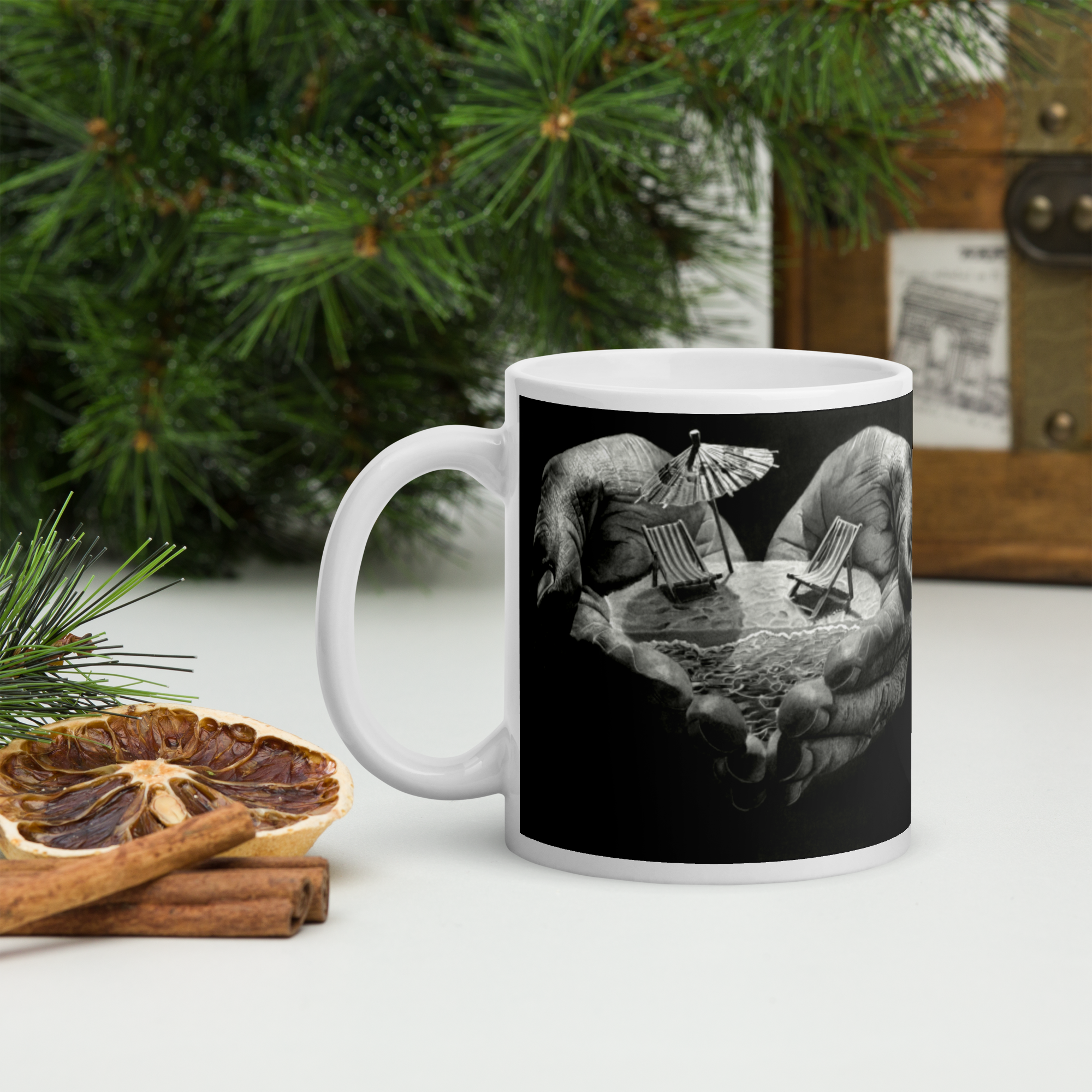 White glossy mug - "The Heart Of Memories"