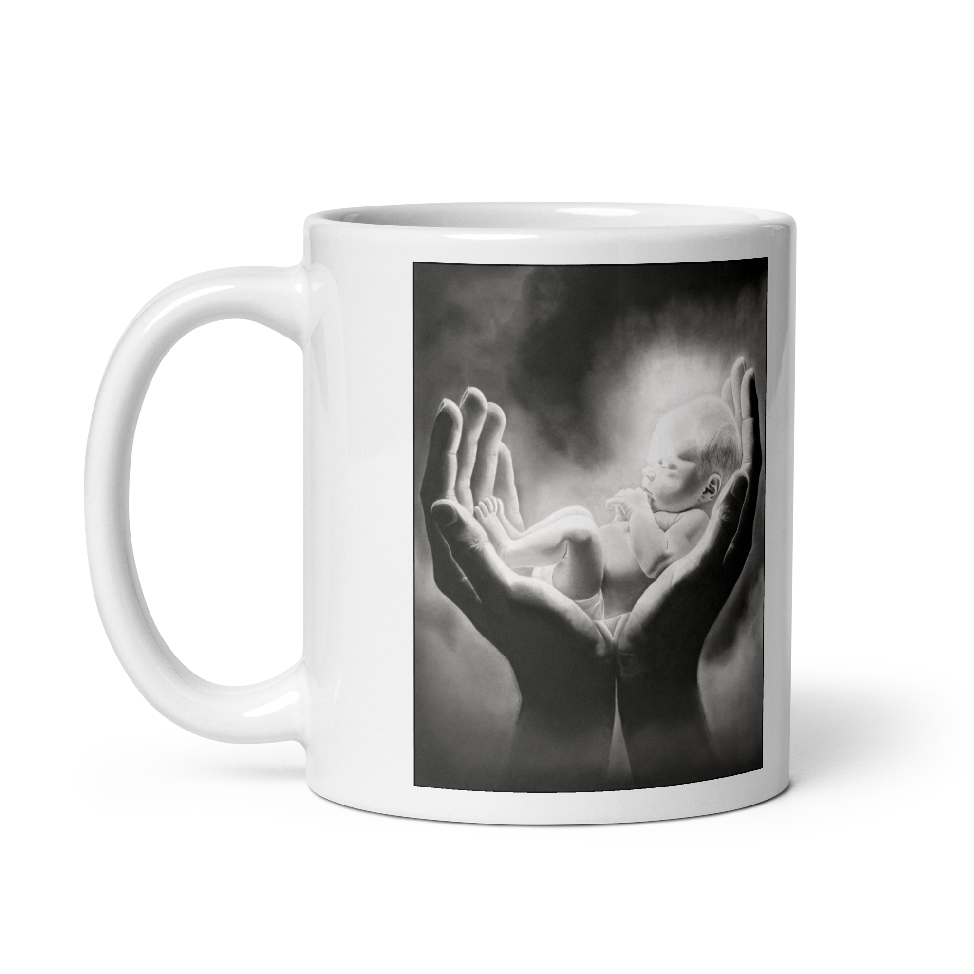 White glossy mug - "Cradle Of Life"