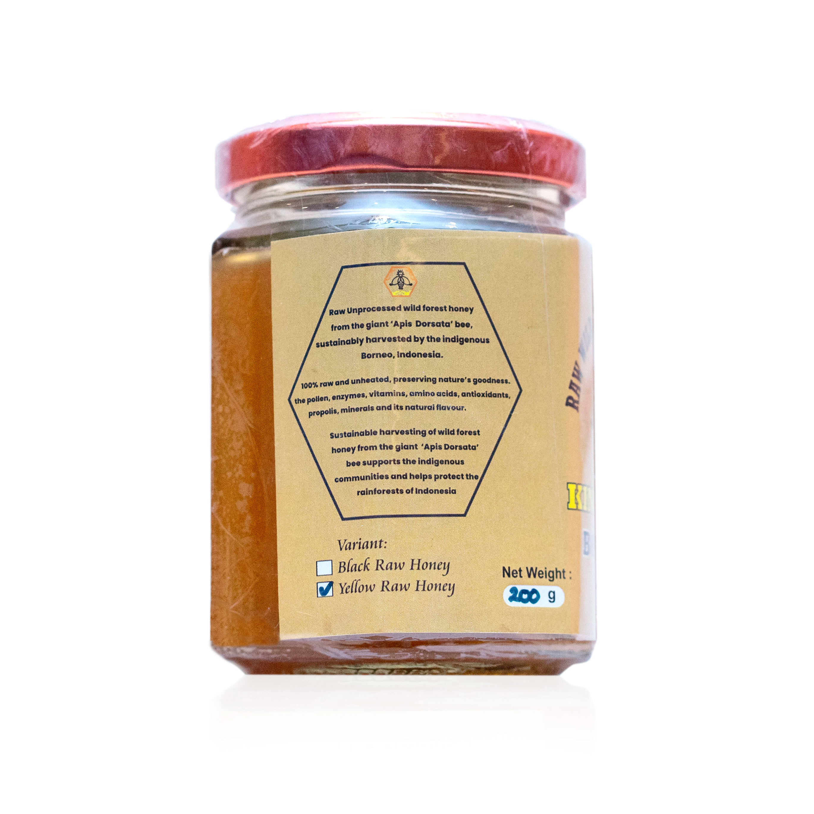 Yellow Forest Honey jar hexa Goni 200g