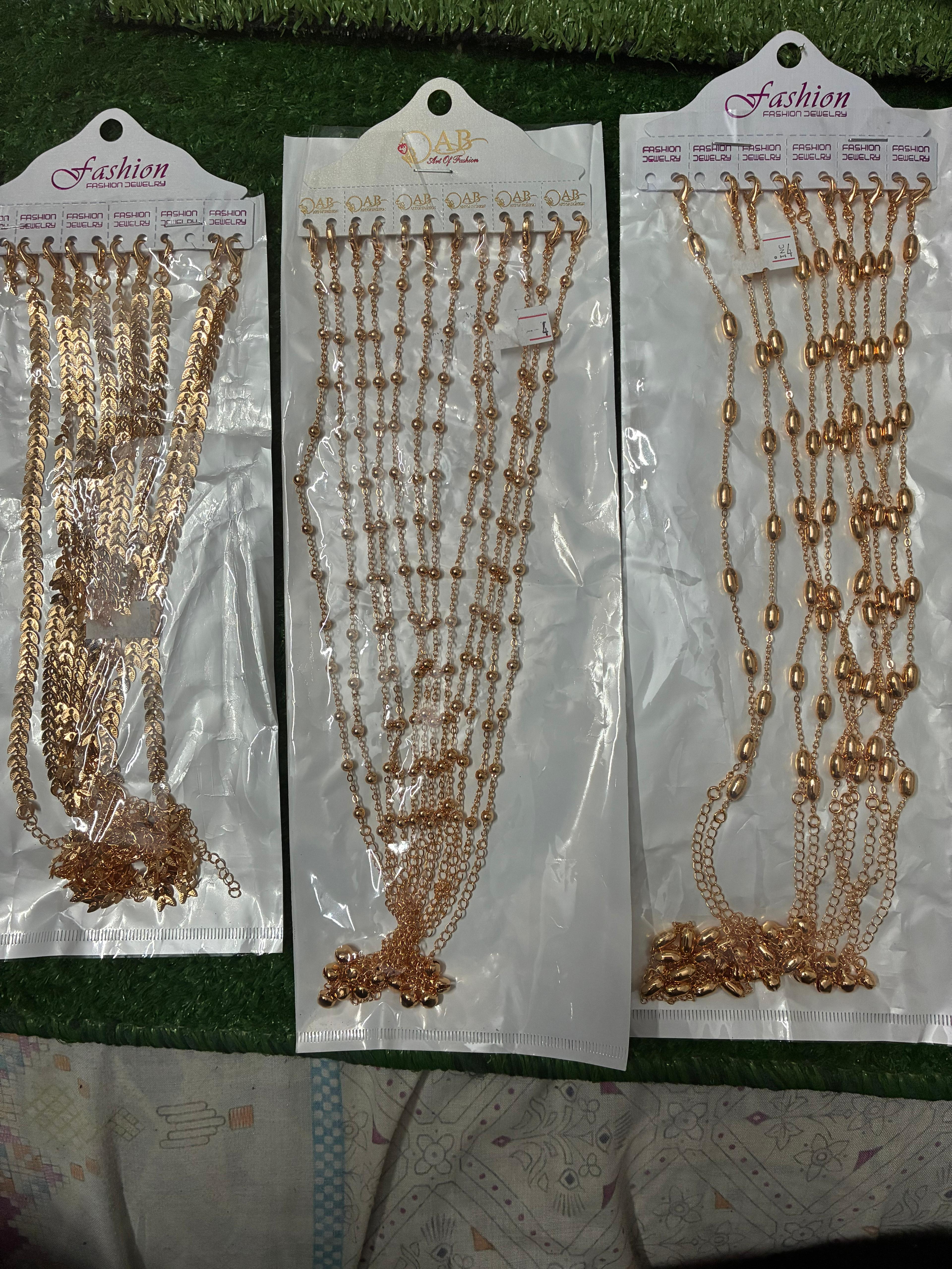 Set of Fashion Gold-Plated Necklaces