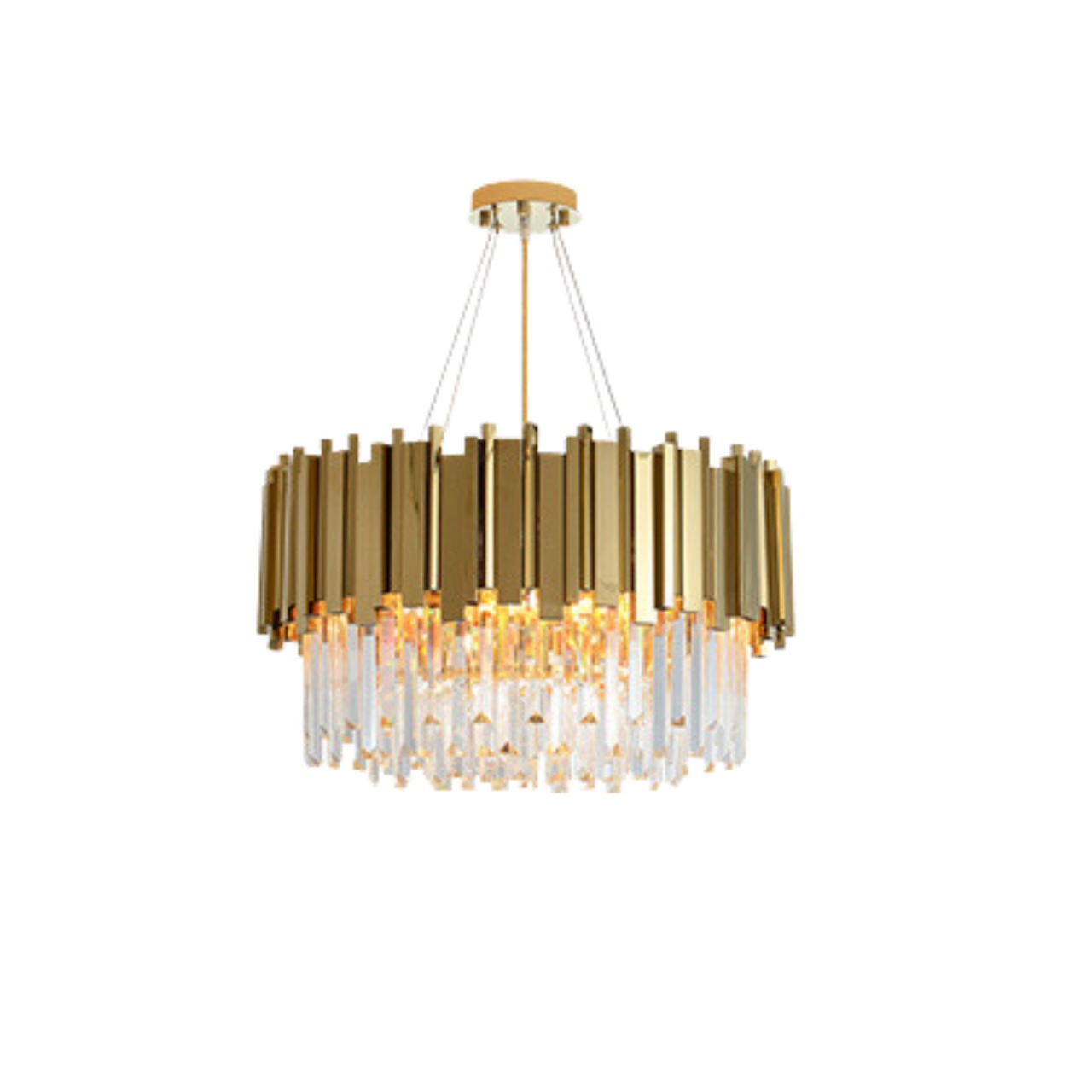 Modern Brass Crystal Chandelier