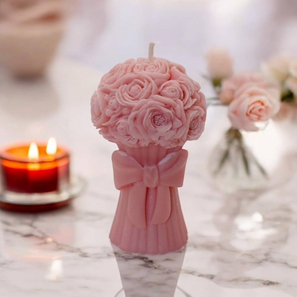 Rose Bouquet Scented Candle for home decoration