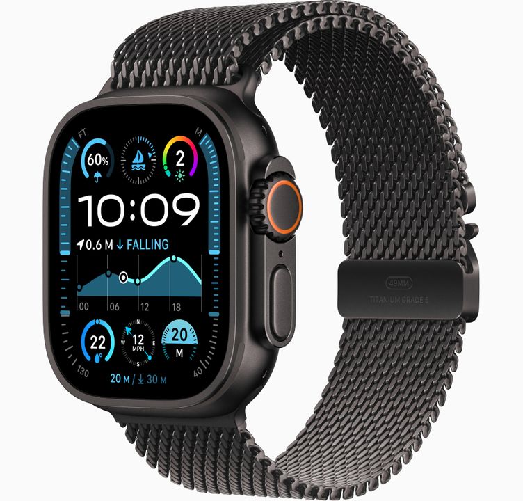 Apple Watch Ultra 2 GPS + Cellular 49mm Titanium Case with Titanium Milanese Loop